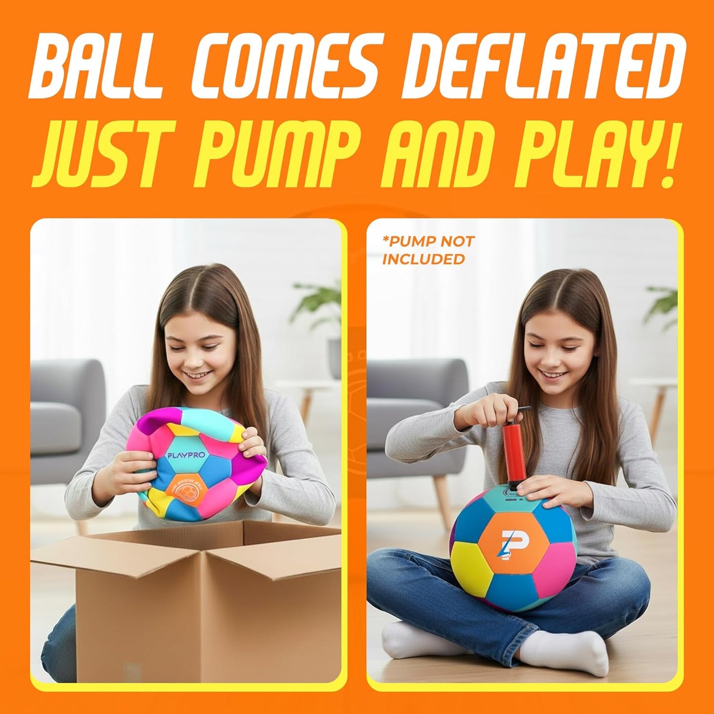 Indoor Soccer Ball Size 4 – Soft Foam Fabric Soccer Ball for Kids – Safe Quiet Indoor House Ball for Home Play & Training - Pink