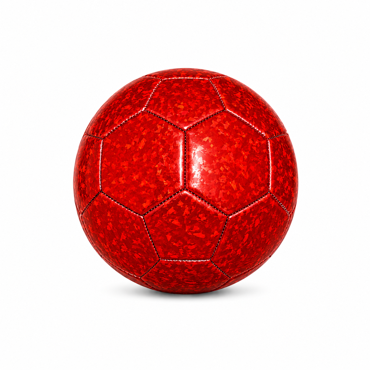 Metallic Flakes Training Soccer Ball - Single or 6-Pack - Red