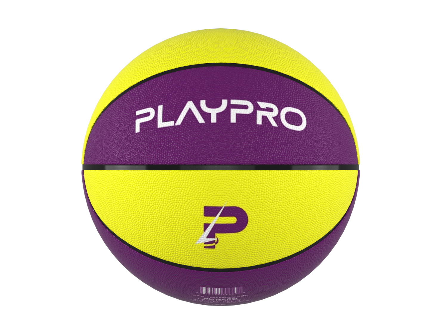 Premium Rubber Basketball for Kids and Adults – Max Grip, Perfect Bounce and Rebound with Extended Air Retention - Purple and Yellow