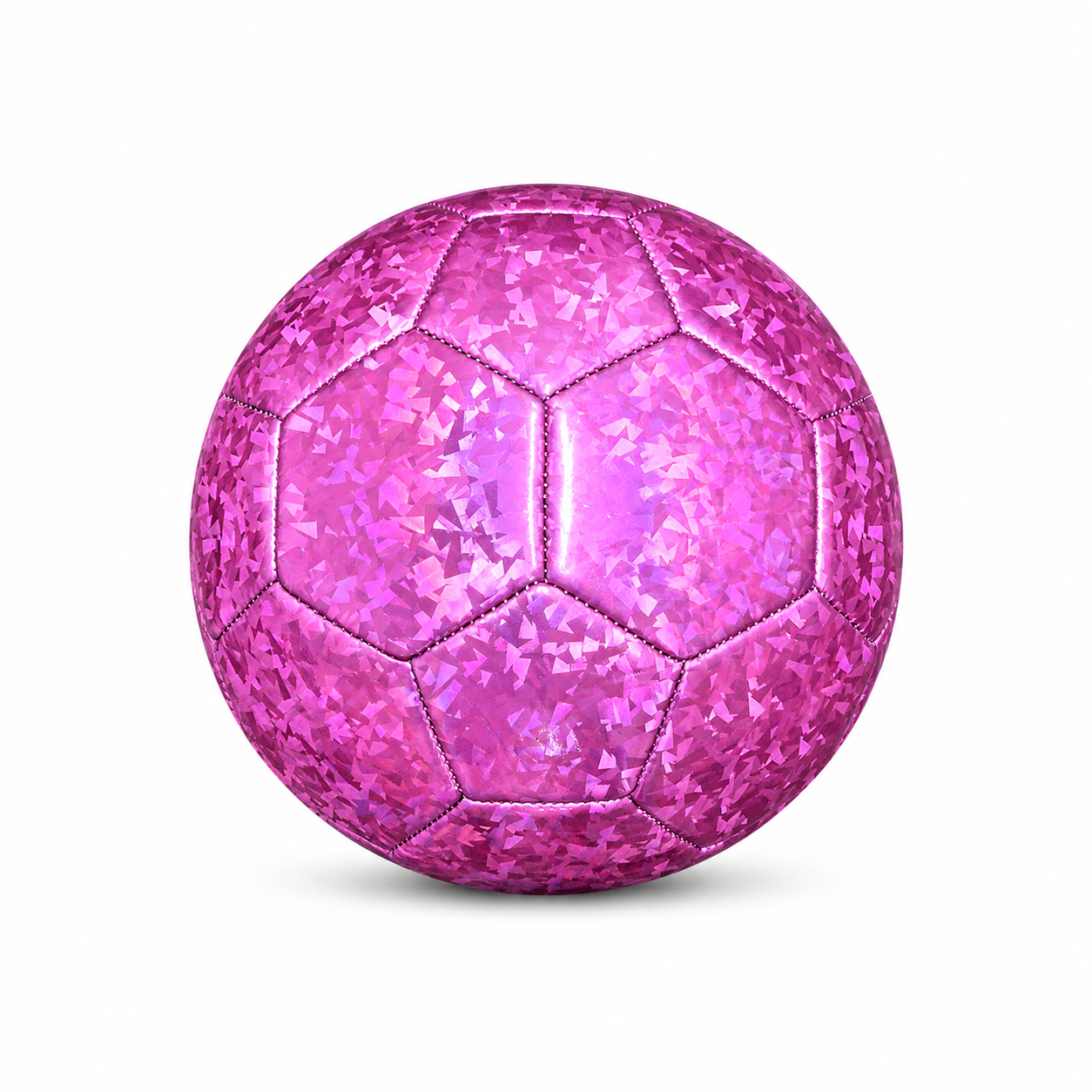 Metallic Flakes Training Soccer Ball - Single or 6-Pack - Pink