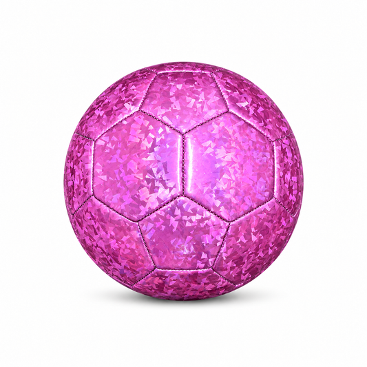 Metallic Flakes Training Soccer Ball - Single or 6-Pack - Pink
