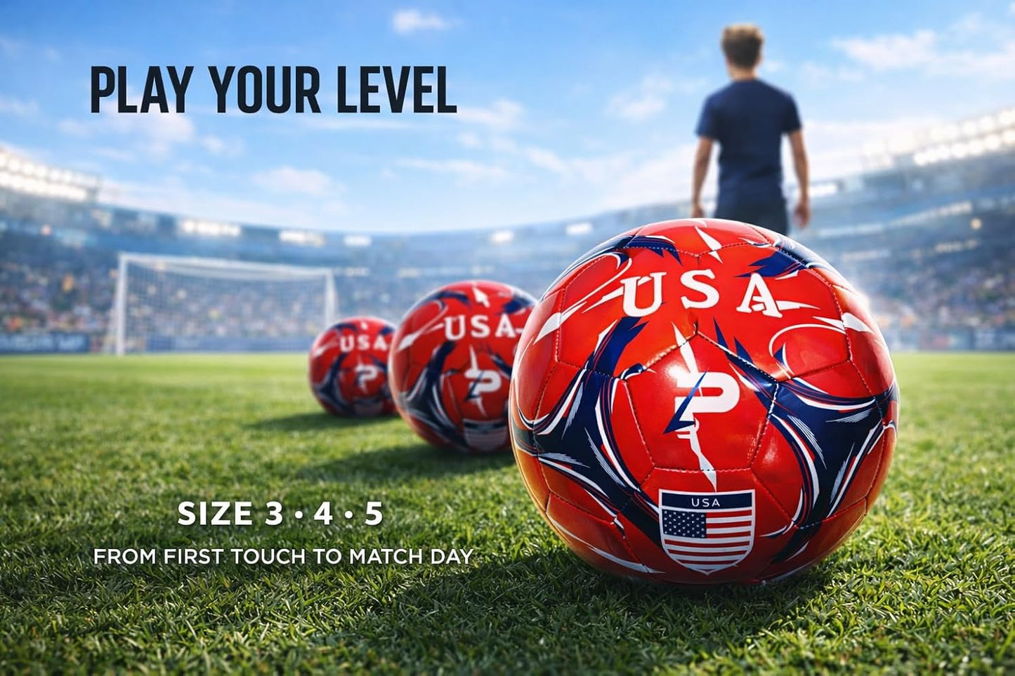 Country Flag Training Soccer Ball - Elite Edition - USA Red