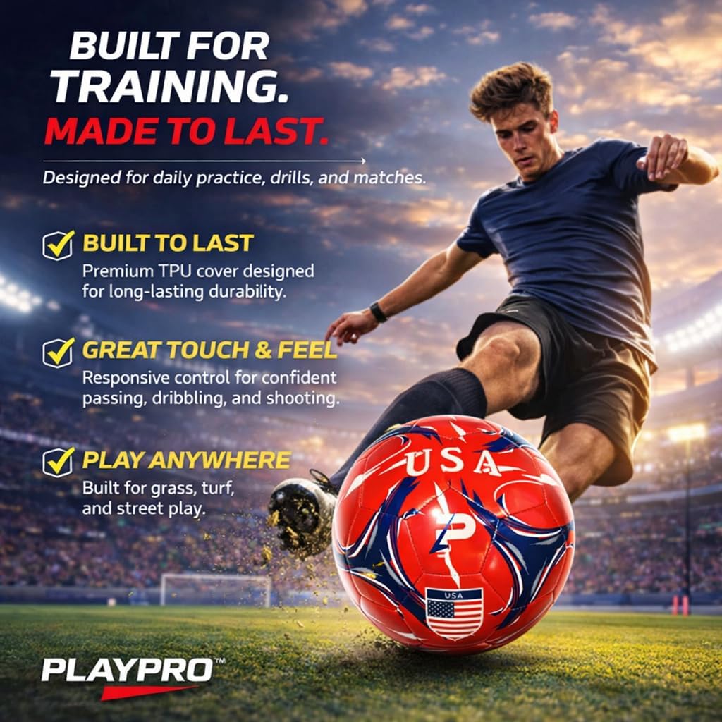 Country Flag Training Soccer Ball - Elite Edition - USA Red