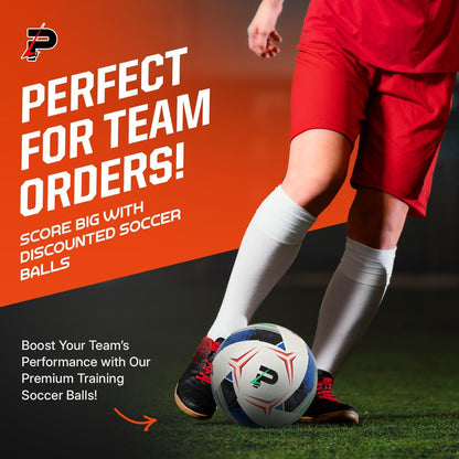 Turbo Training Soccer Ball - Single or 6-Pack - White/Red/Black