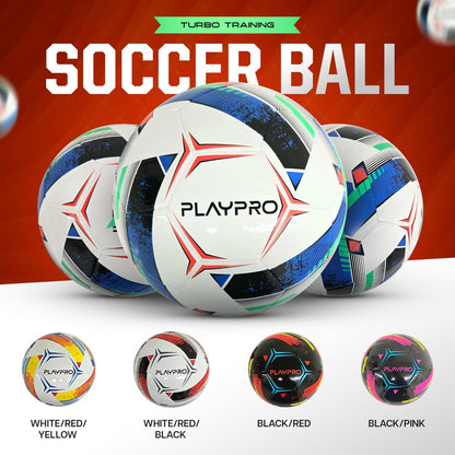 Turbo Training Soccer Ball - Single or 6-Pack - White/Red/Black