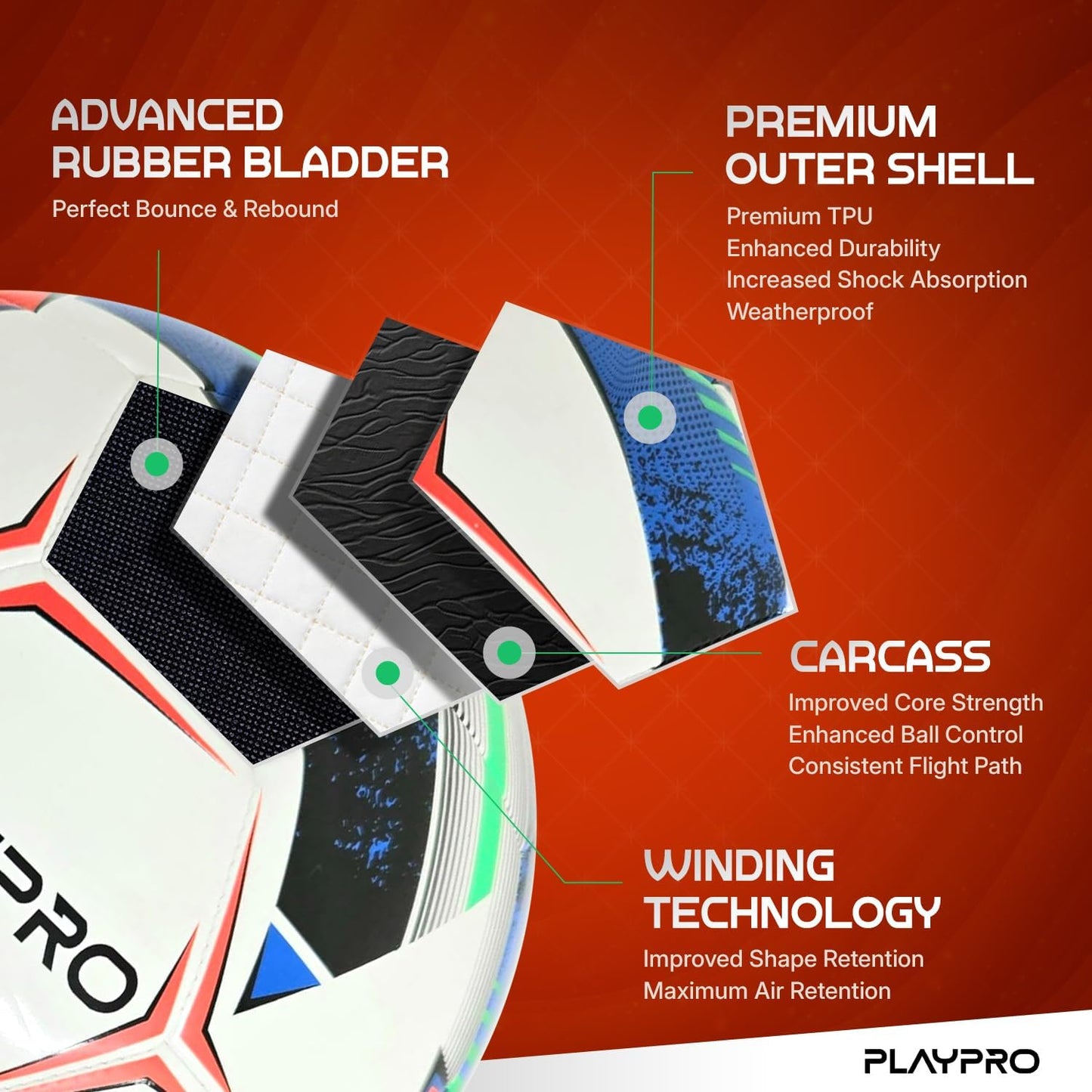 Turbo Training Soccer Ball - Single or 6-Pack - White/Red/Black