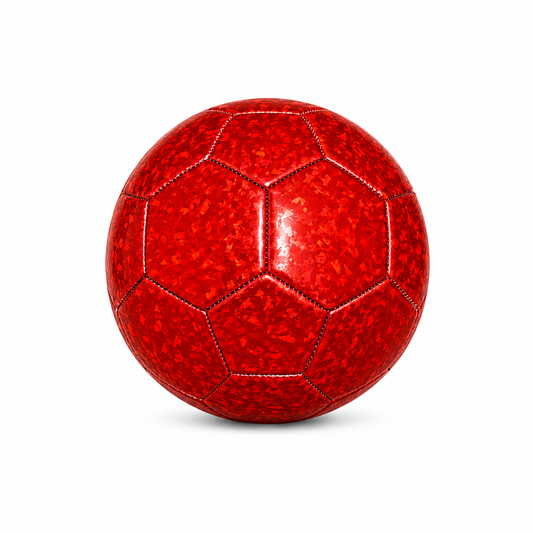 Metallic Flakes Training Soccer Ball - Single or 6-Pack - Red