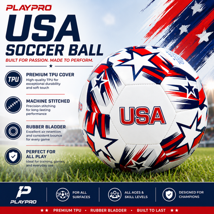 Country Flag Training Soccer Ball - Elite Edition - USA STARS