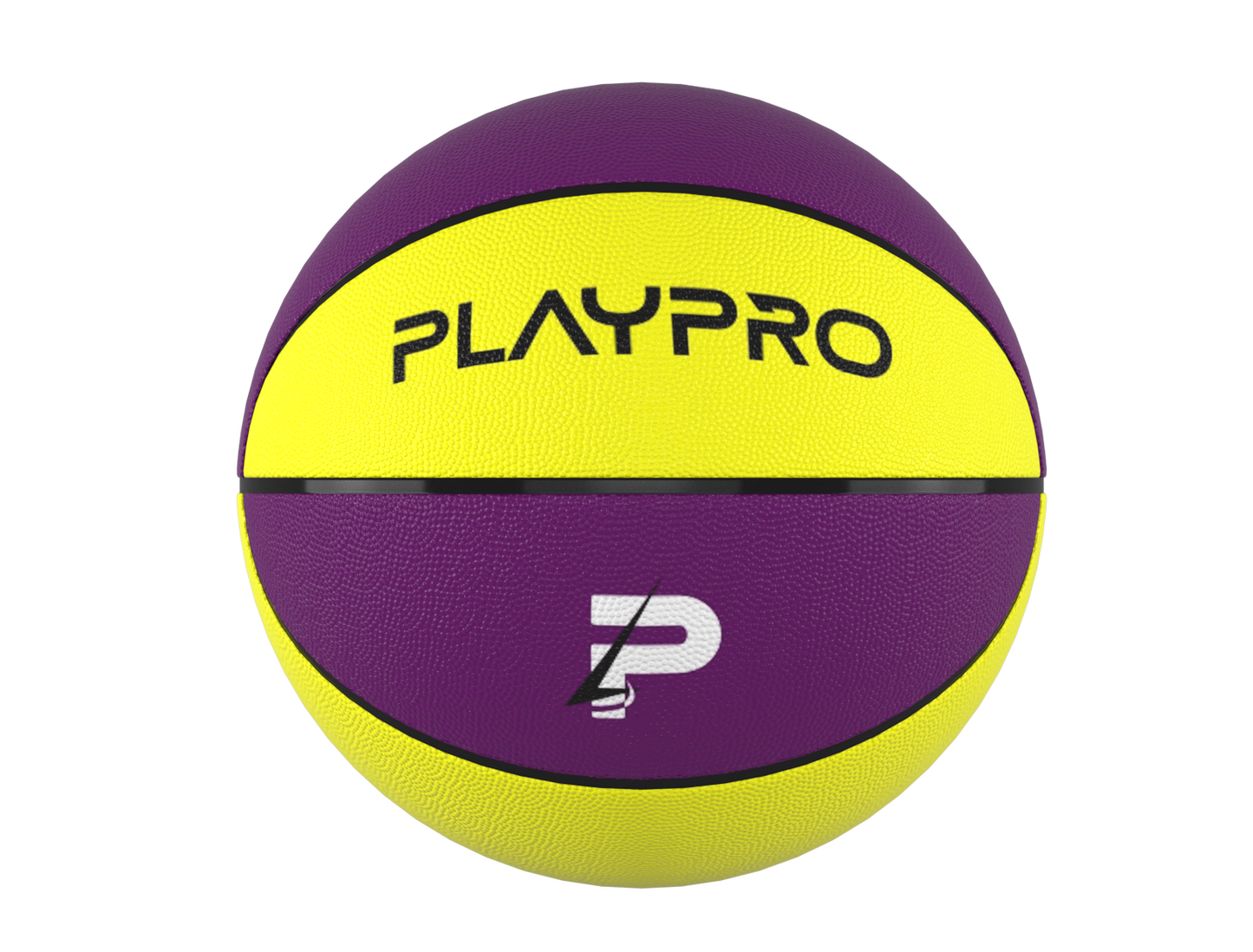 Premium Rubber Basketball for Kids and Adults – Max Grip, Perfect Bounce and Rebound with Extended Air Retention - Purple and Yellow