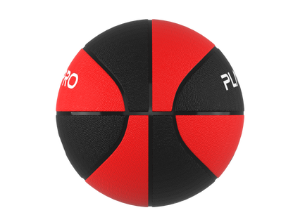 Premium Rubber Basketball for Kids and Adults – Max Grip, Perfect Bounce and Rebound with Extended Air Retention - Red and Black