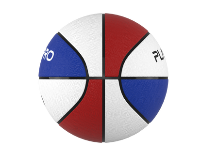 Premium Rubber Basketball for Kids and Adults – Max Grip, Perfect Bounce and Rebound with Extended Air Retention - Red, White and Blue